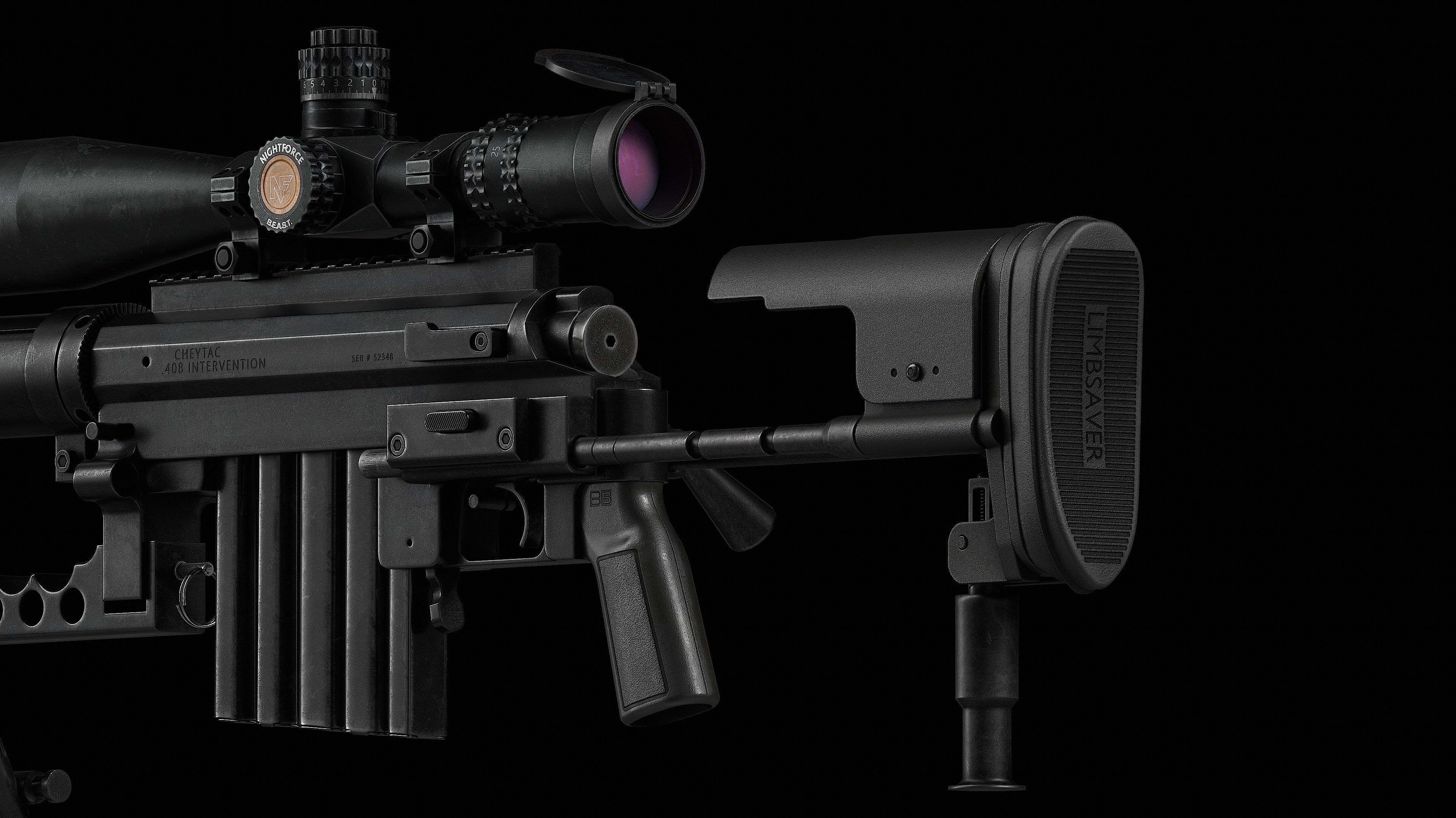 M200 Cheytac Intervention Game Ready - Sniper Low-poly 3D model_7