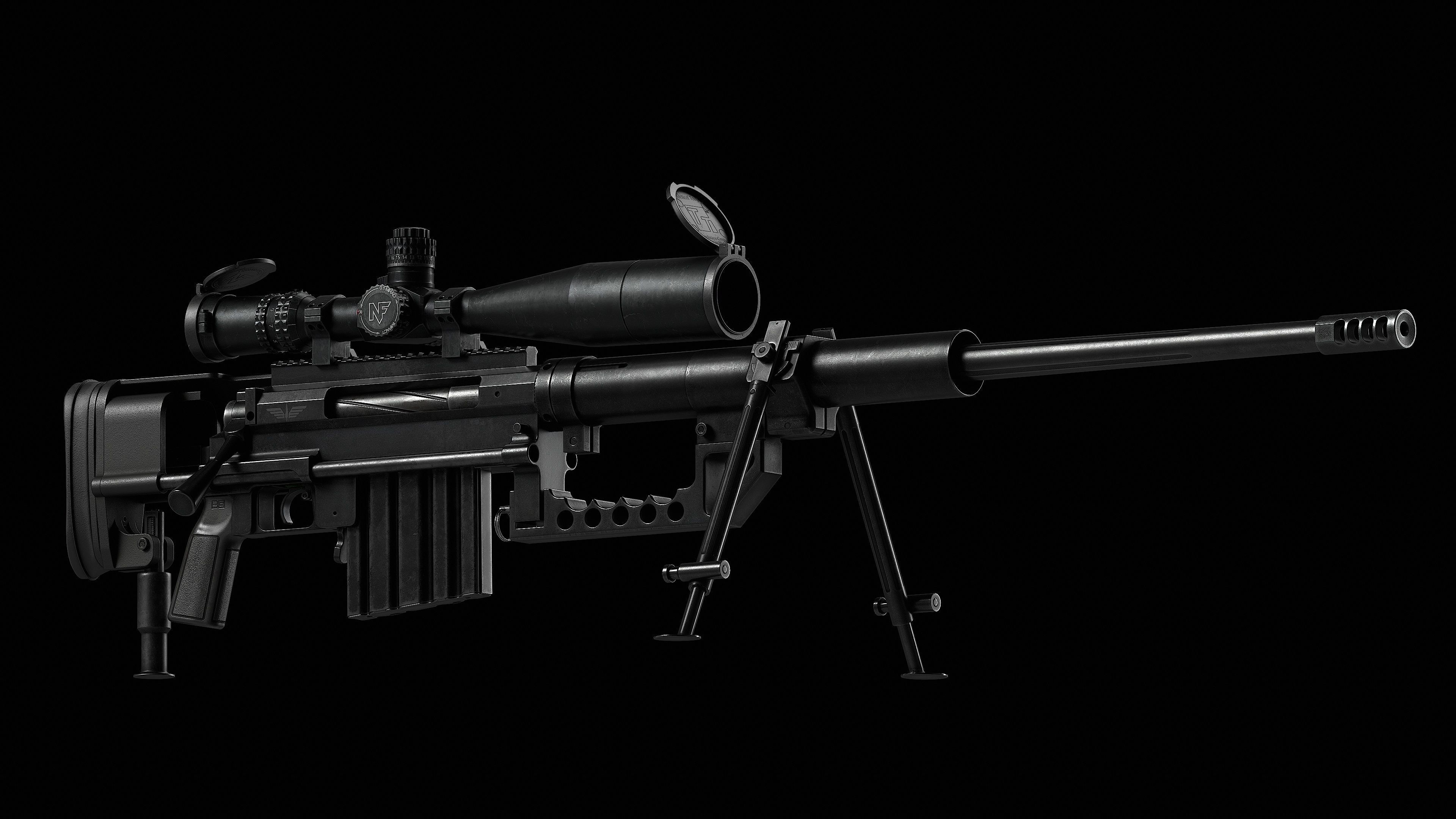 M200 Cheytac Intervention Game Ready - Sniper Low-poly 3D model_17