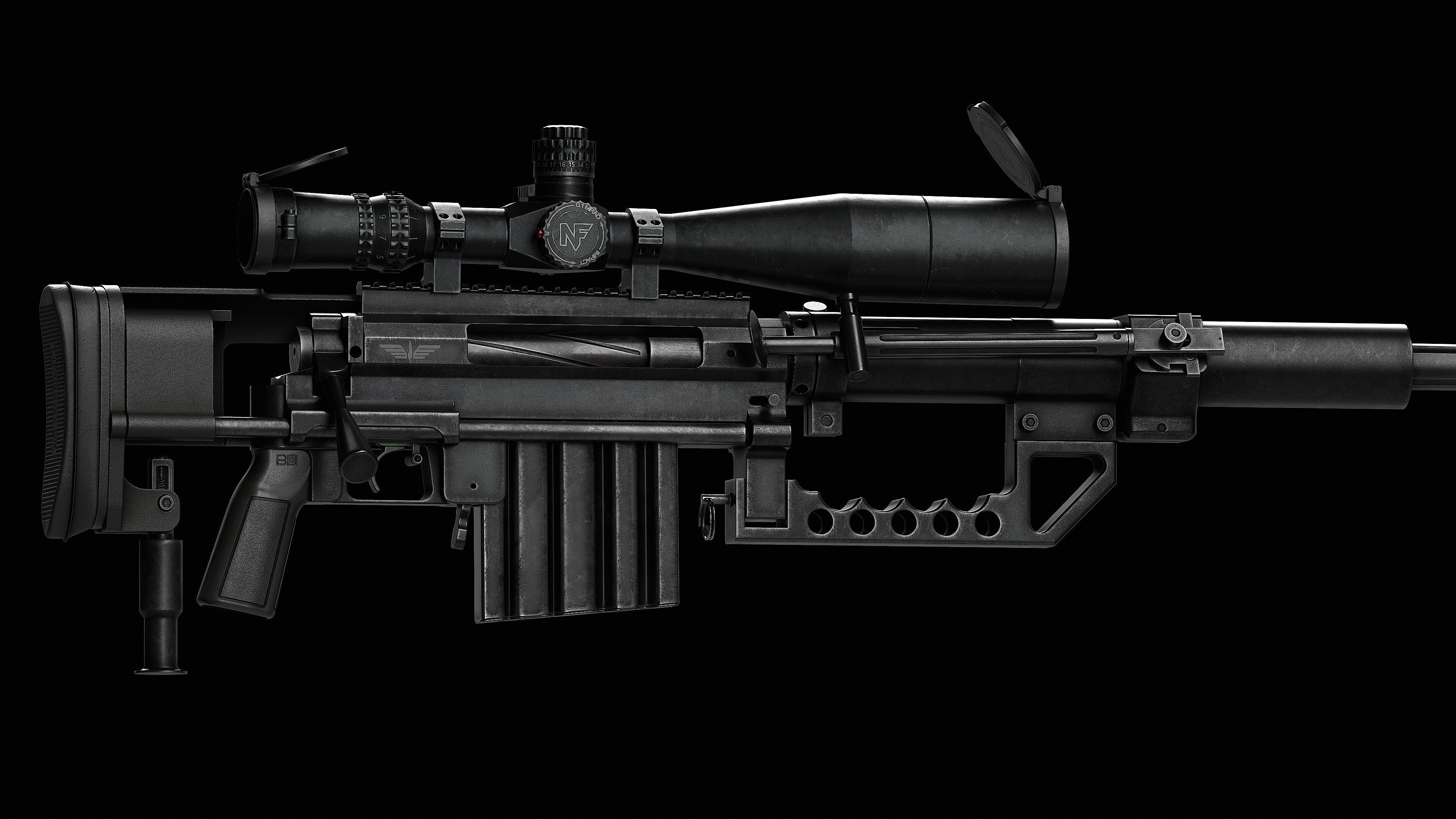 M200 Cheytac Intervention Game Ready - Sniper Low-poly 3D model_15