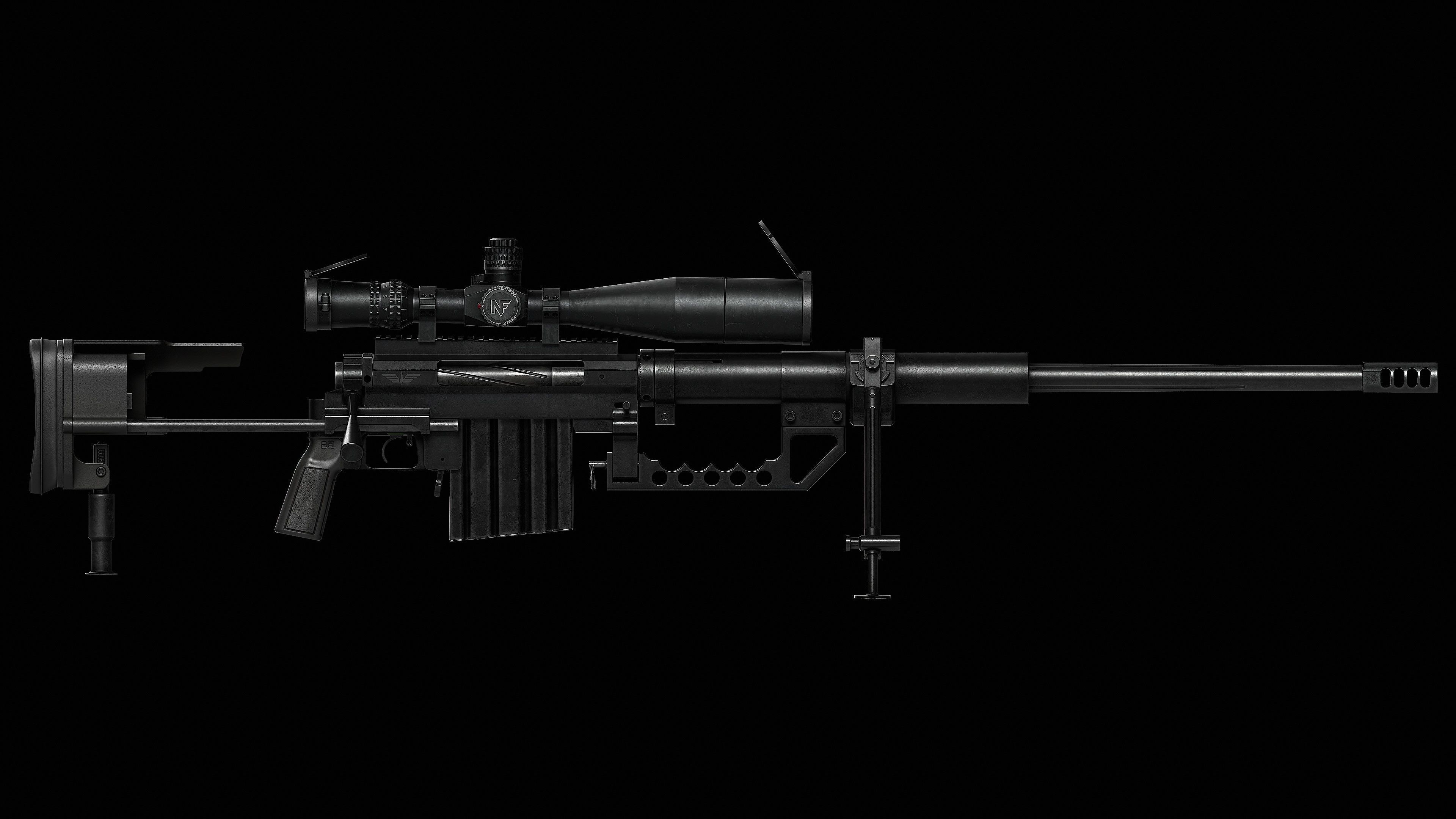 M200 Cheytac Intervention Game Ready - Sniper Low-poly 3D model_5