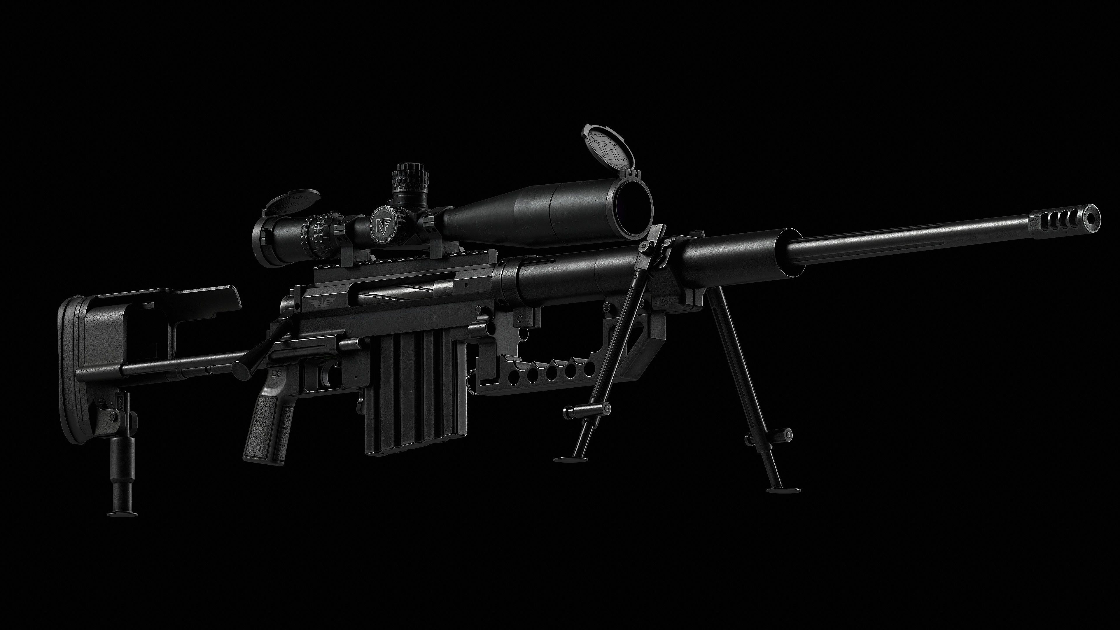 M200 Cheytac Intervention Game Ready - Sniper Low-poly 3D model_8