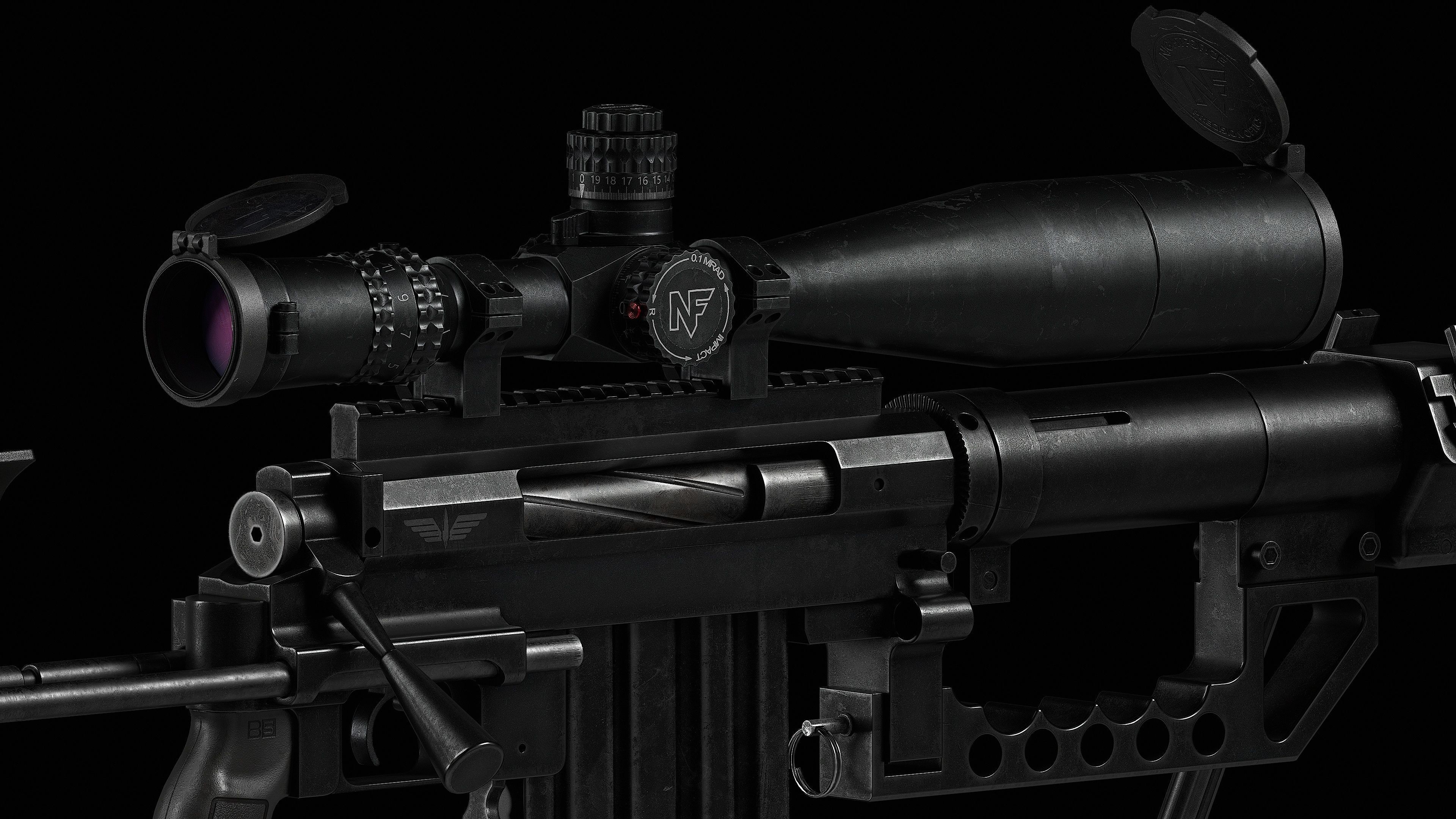 M200 Cheytac Intervention Game Ready - Sniper Low-poly 3D model_25