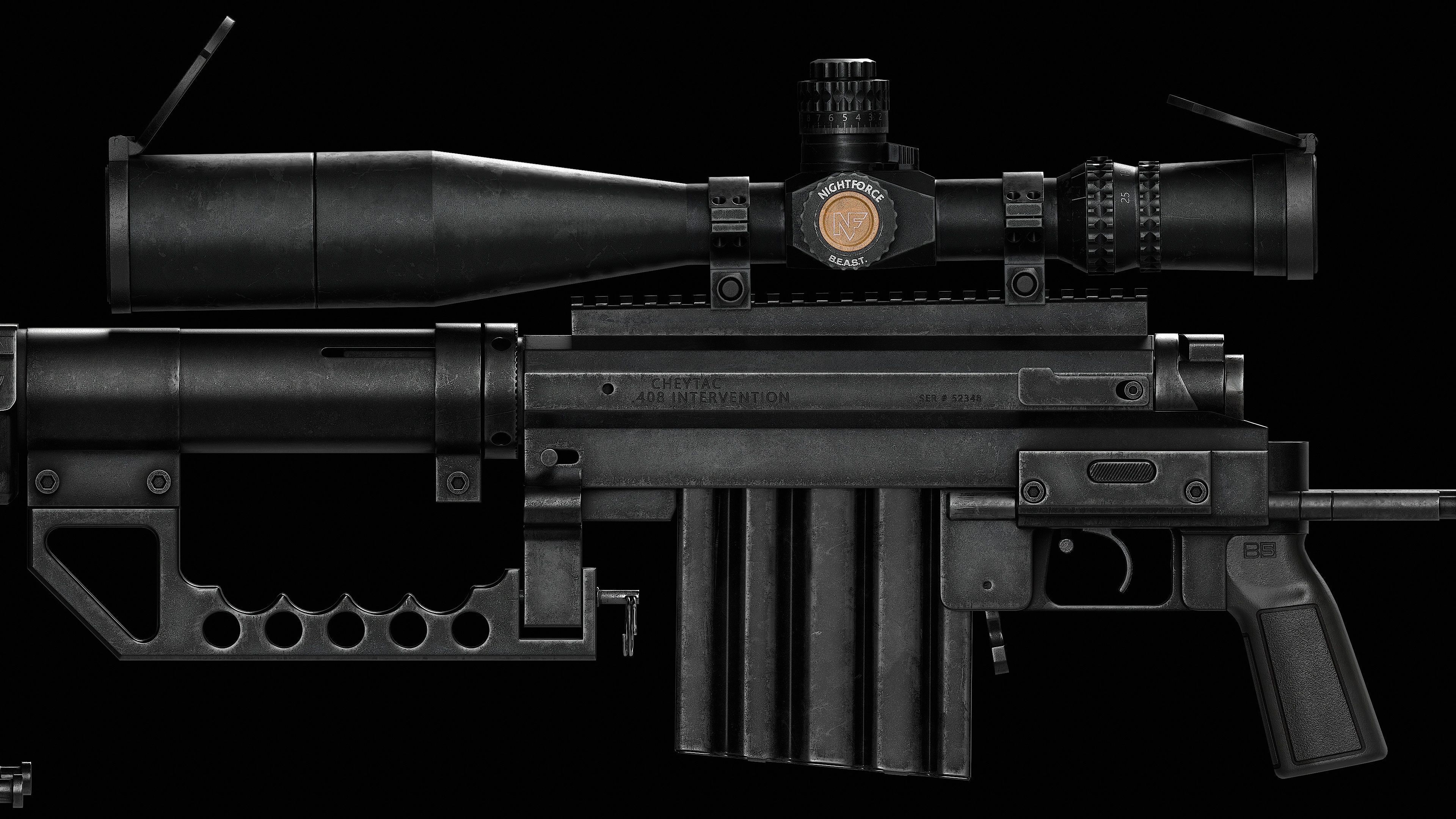 M200 Cheytac Intervention Game Ready - Sniper Low-poly 3D model_24