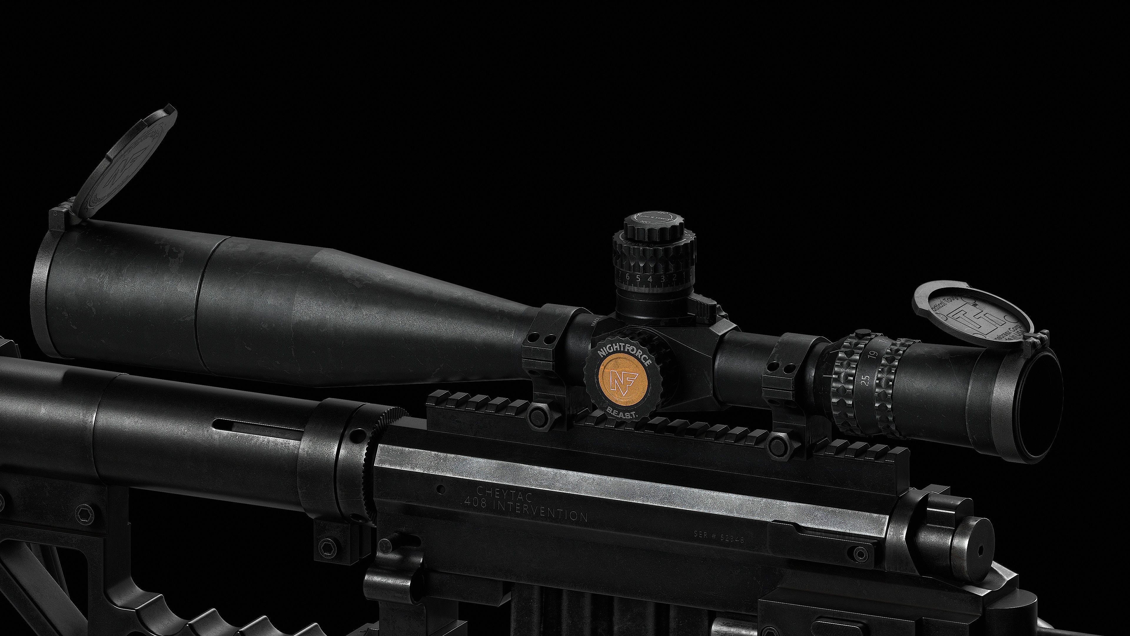 M200 Cheytac Intervention Game Ready - Sniper Low-poly 3D model_20