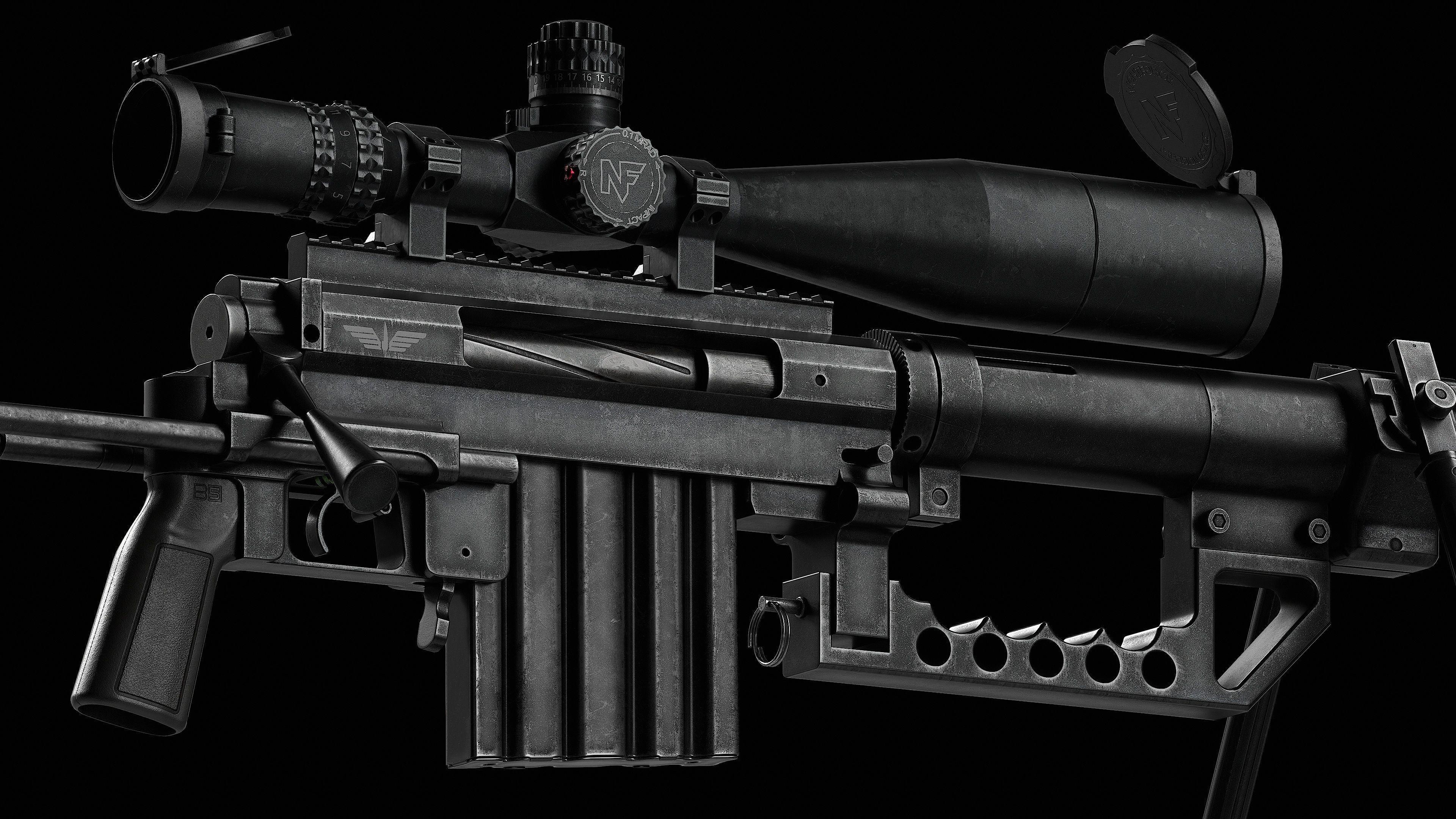 M200 Cheytac Intervention Game Ready - Sniper Low-poly 3D model_2