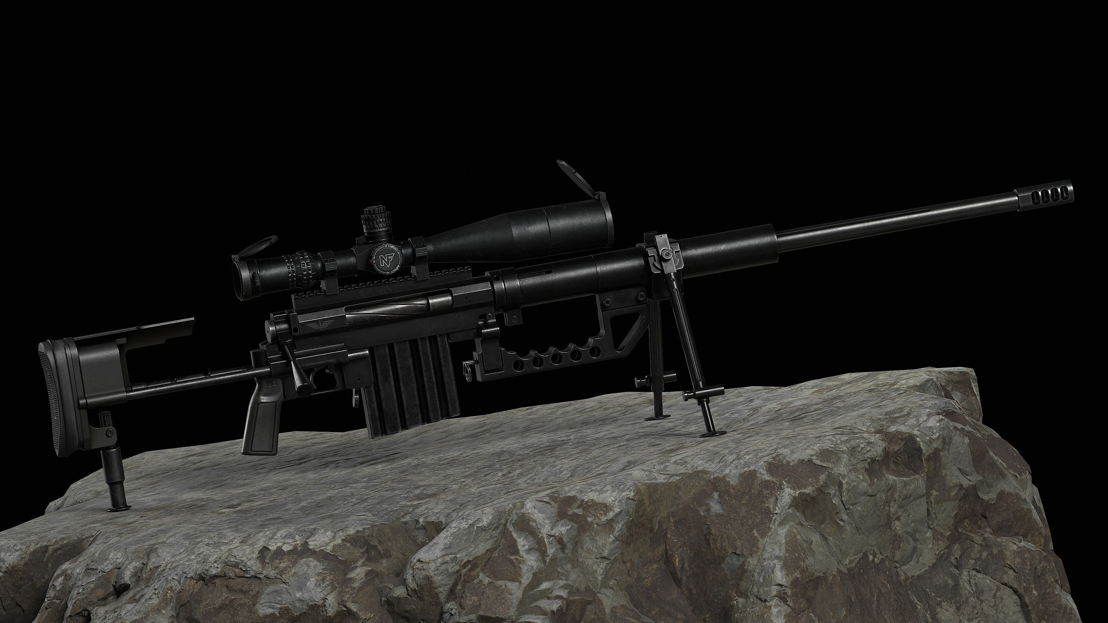 M200 Cheytac Intervention Game Ready - Sniper Low-poly 3D model_27