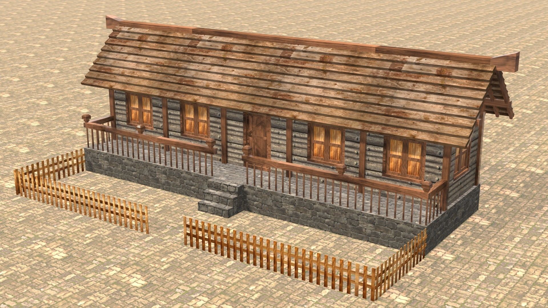 Medieval house thirteen 4 Low-poly 3D model_2