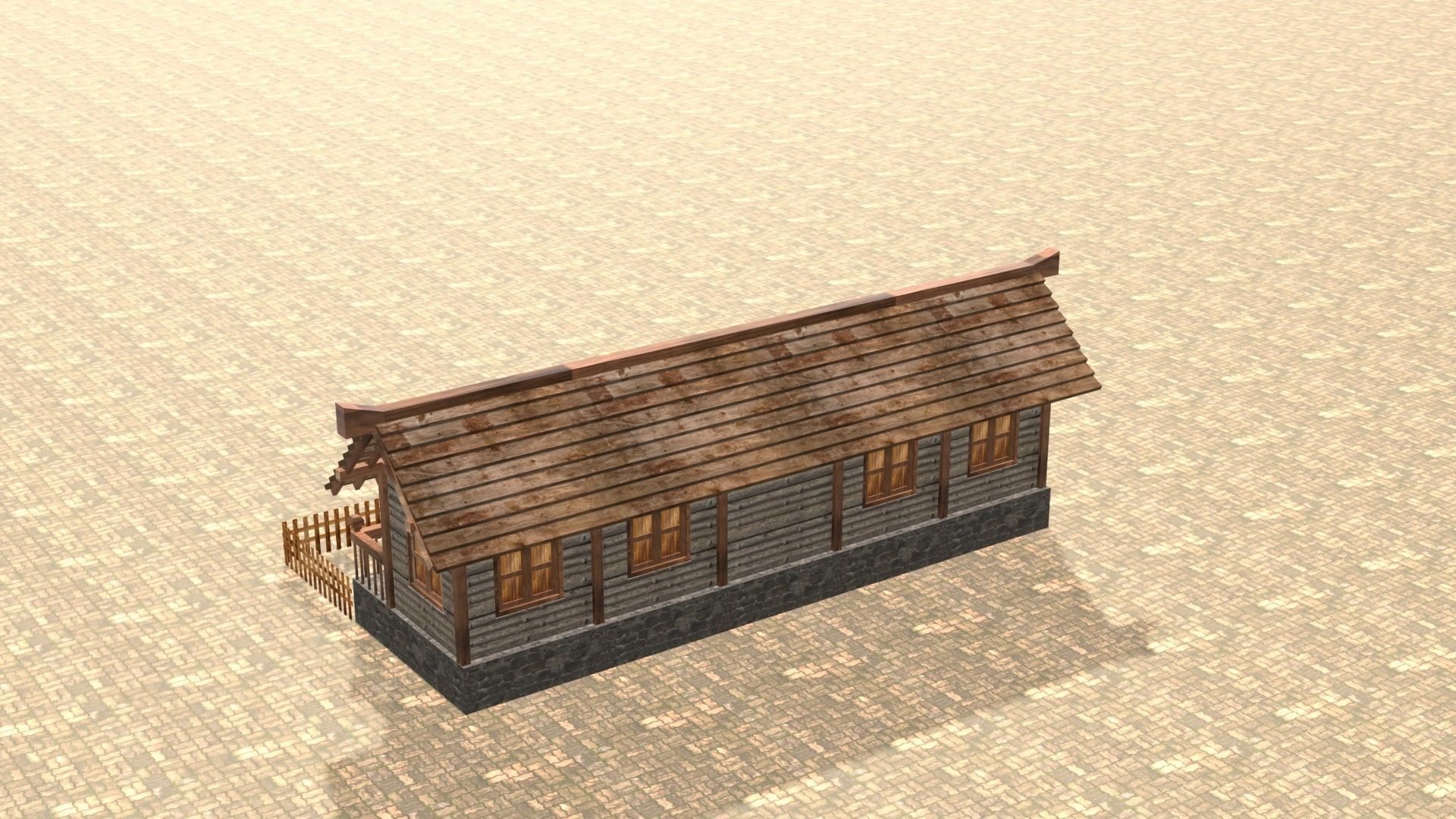 Medieval house thirteen 4 Low-poly 3D model_8
