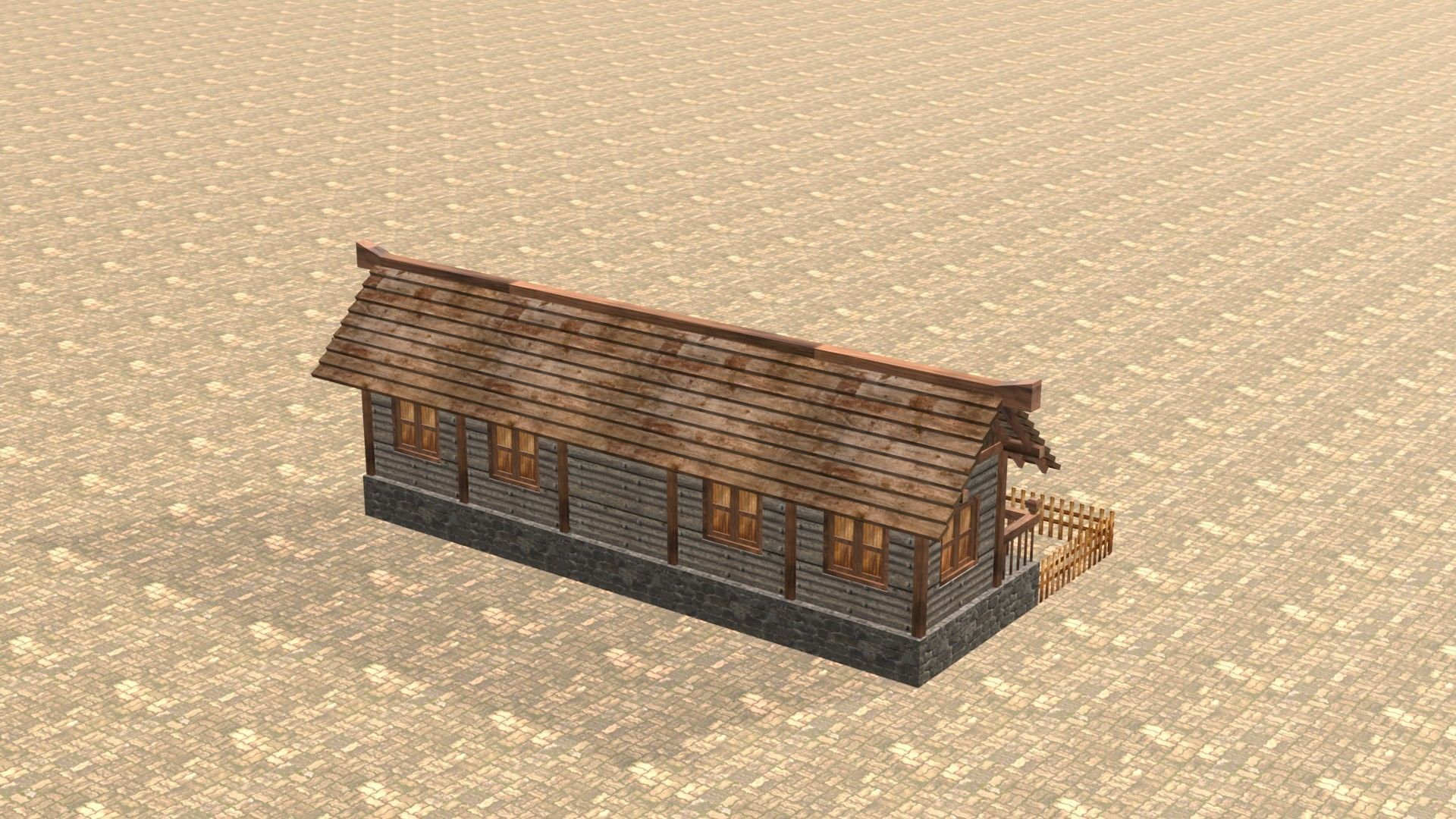 Medieval house thirteen 4 Low-poly 3D model_7