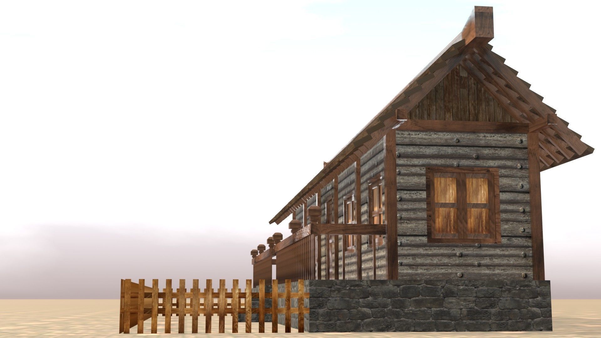 Medieval house thirteen 4 Low-poly 3D model_12