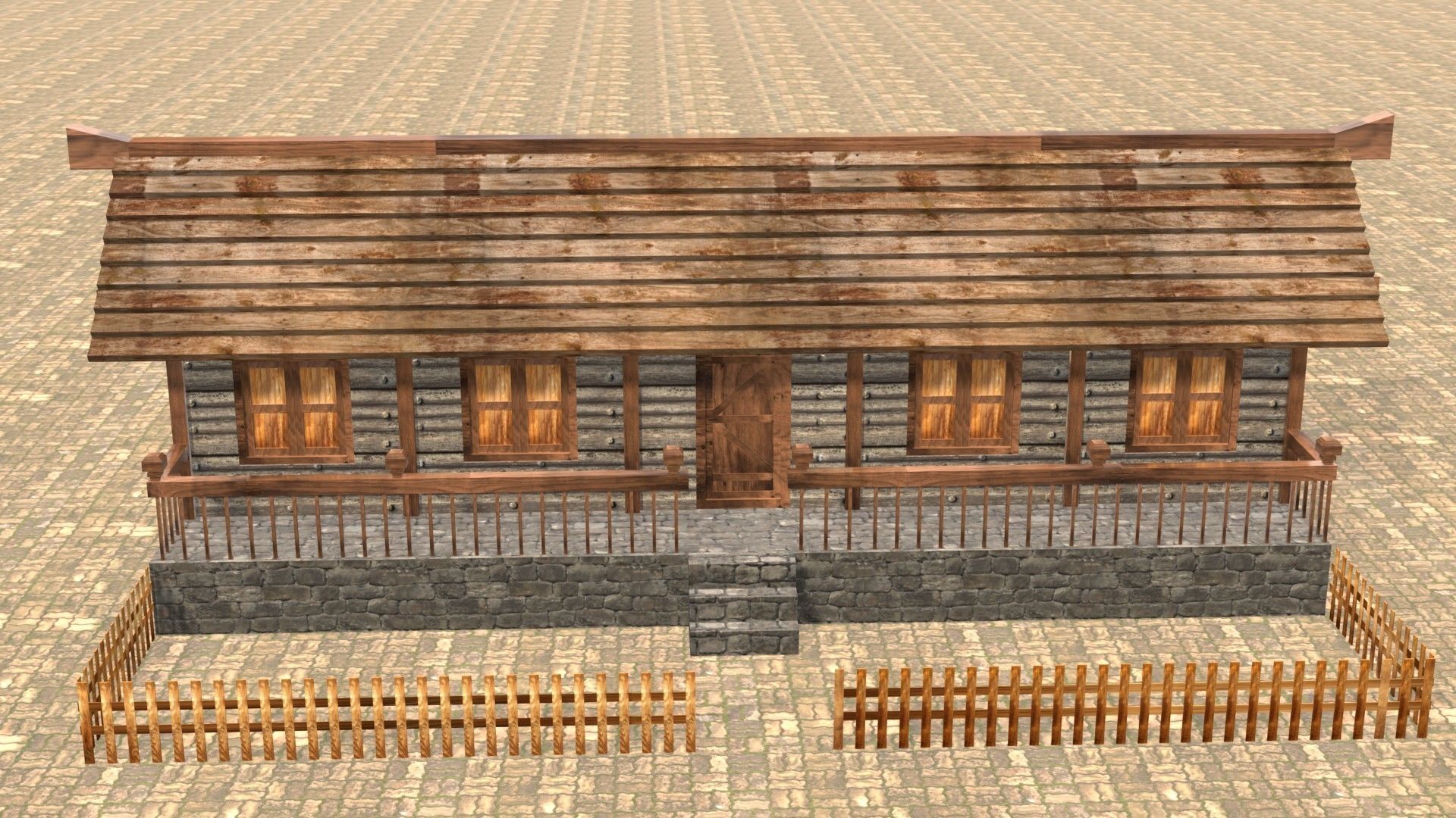 Medieval house thirteen 4 Low-poly 3D model_1