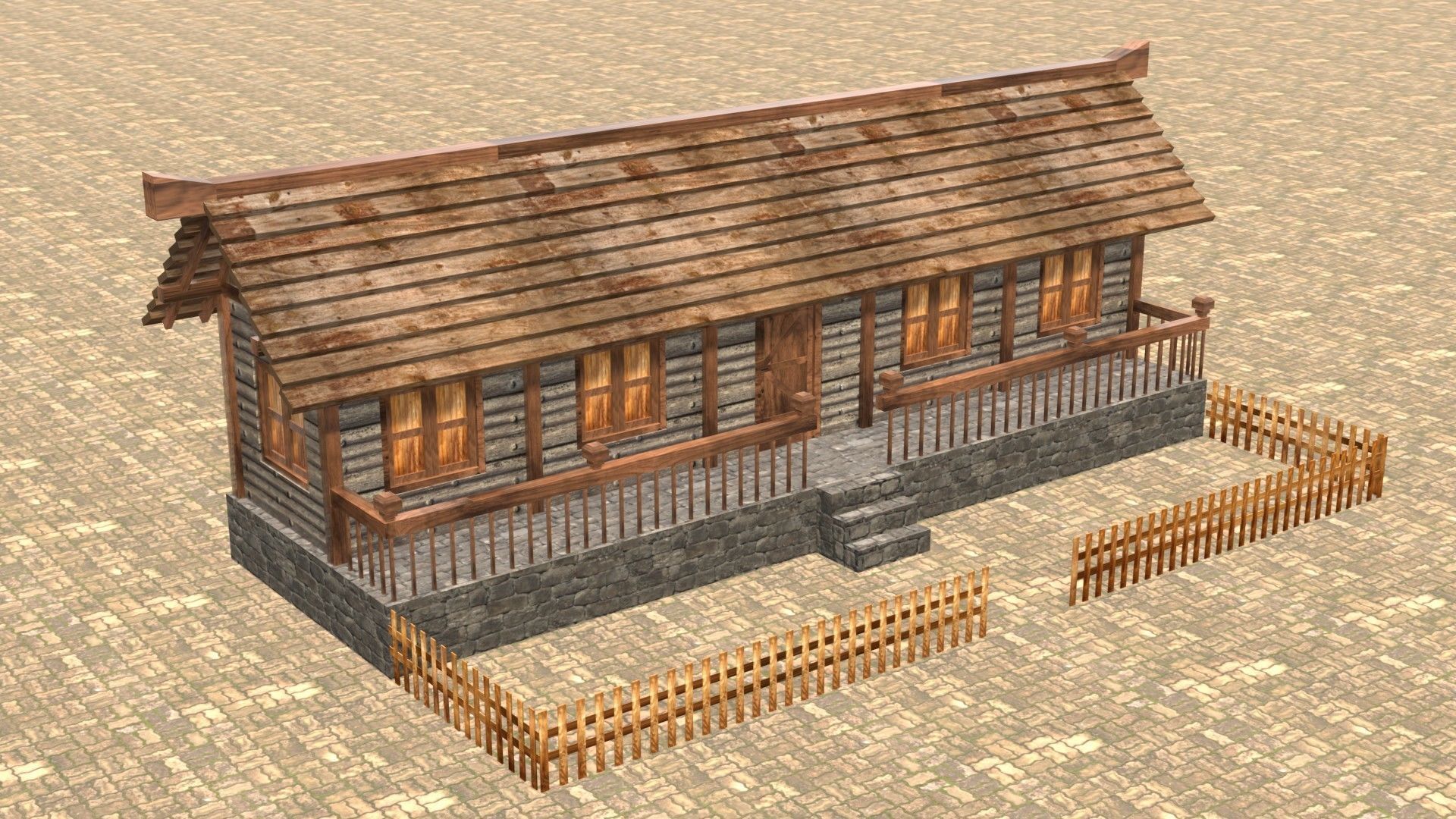 Medieval house thirteen 4 Low-poly 3D model_4