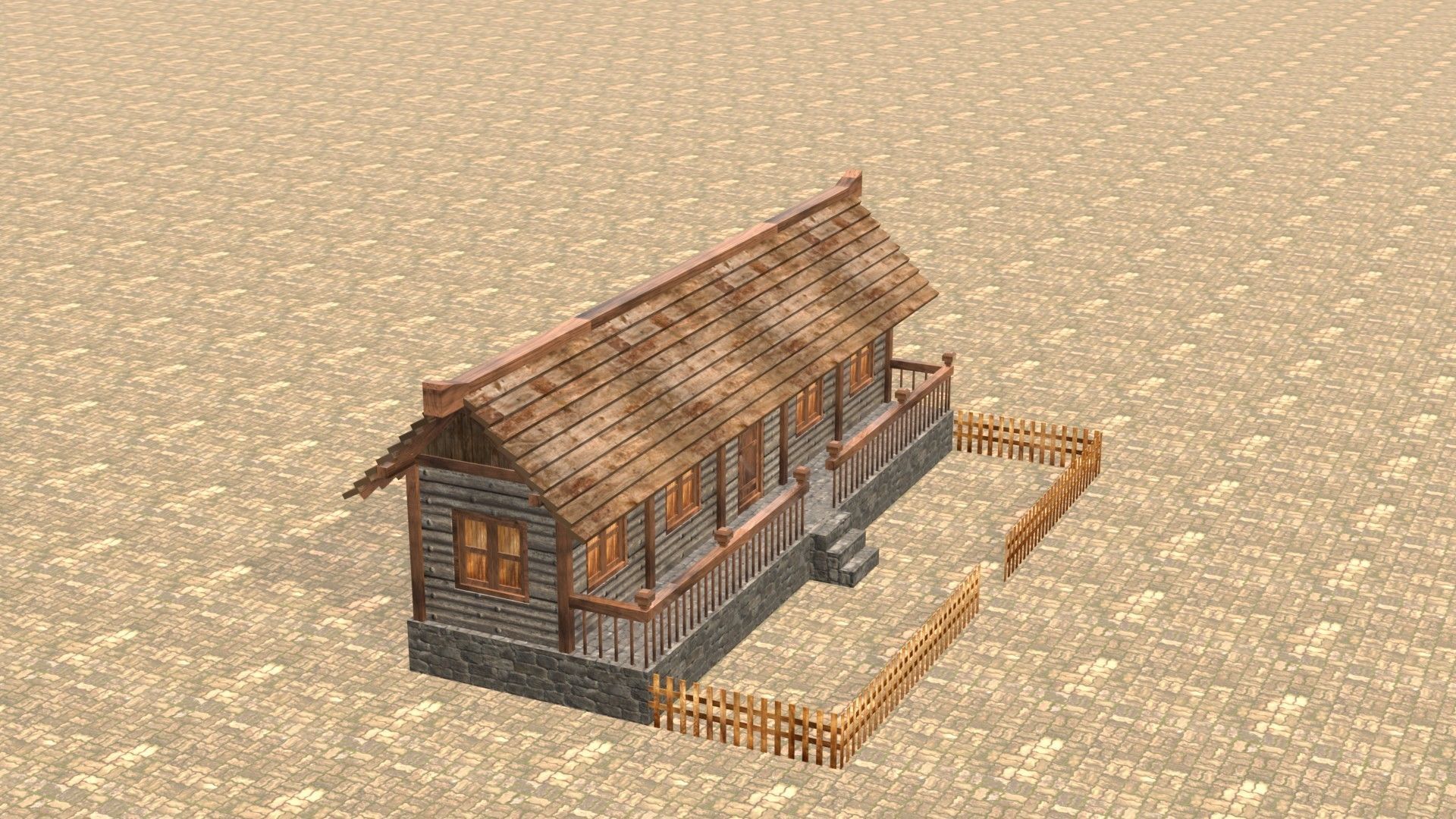 Medieval house thirteen 4 Low-poly 3D model_5
