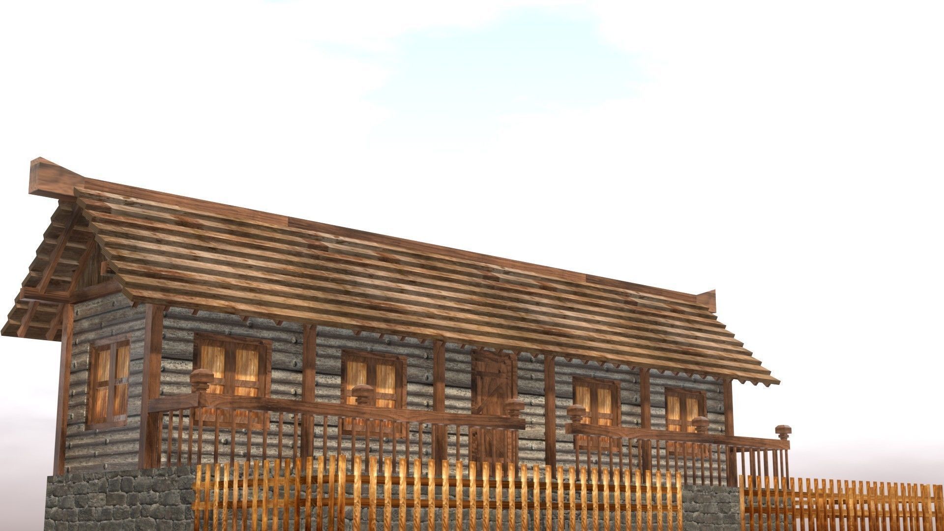 Medieval house thirteen 4 Low-poly 3D model_11