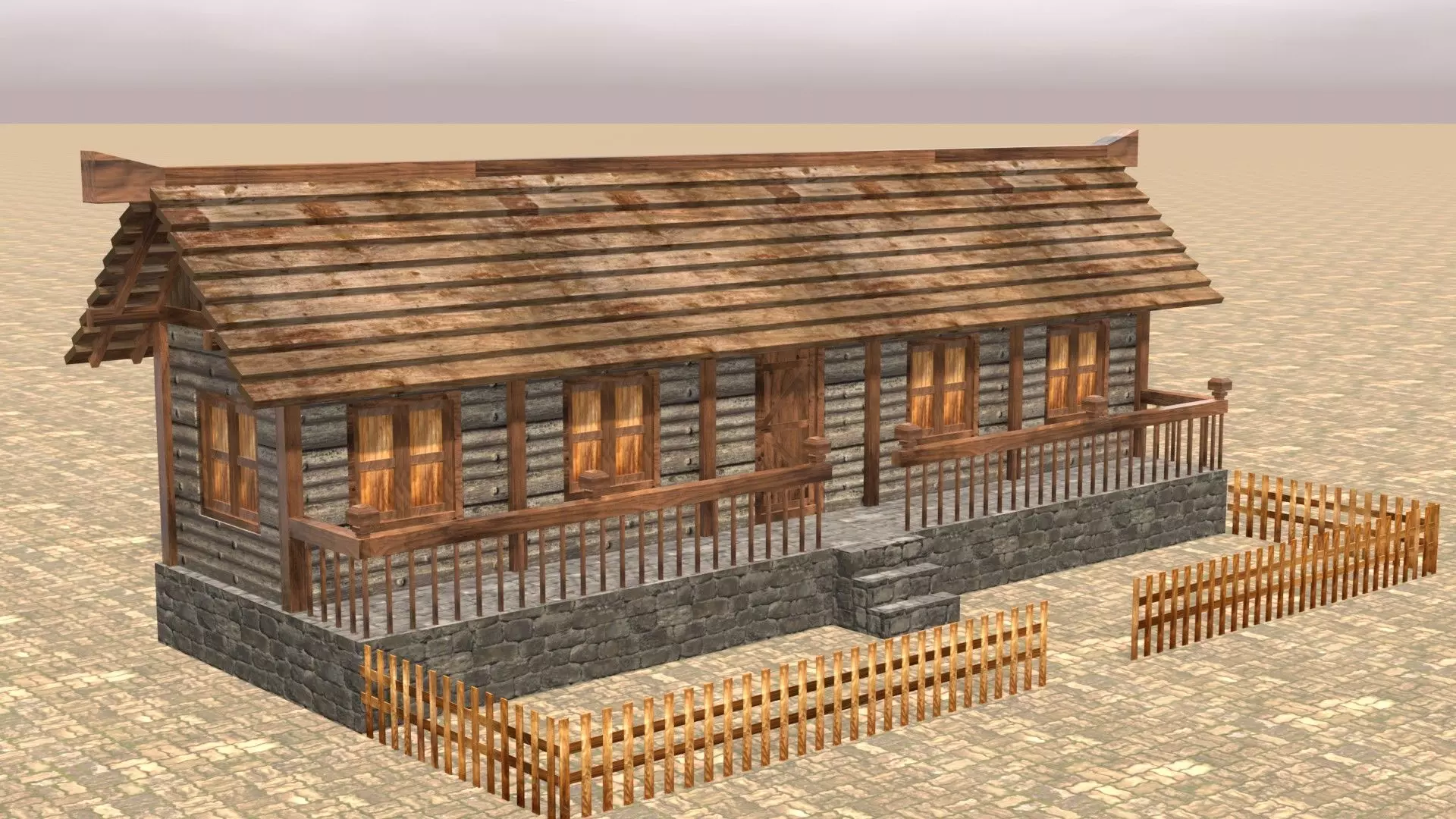 Medieval house thirteen 4 Low-poly 3D model_0
