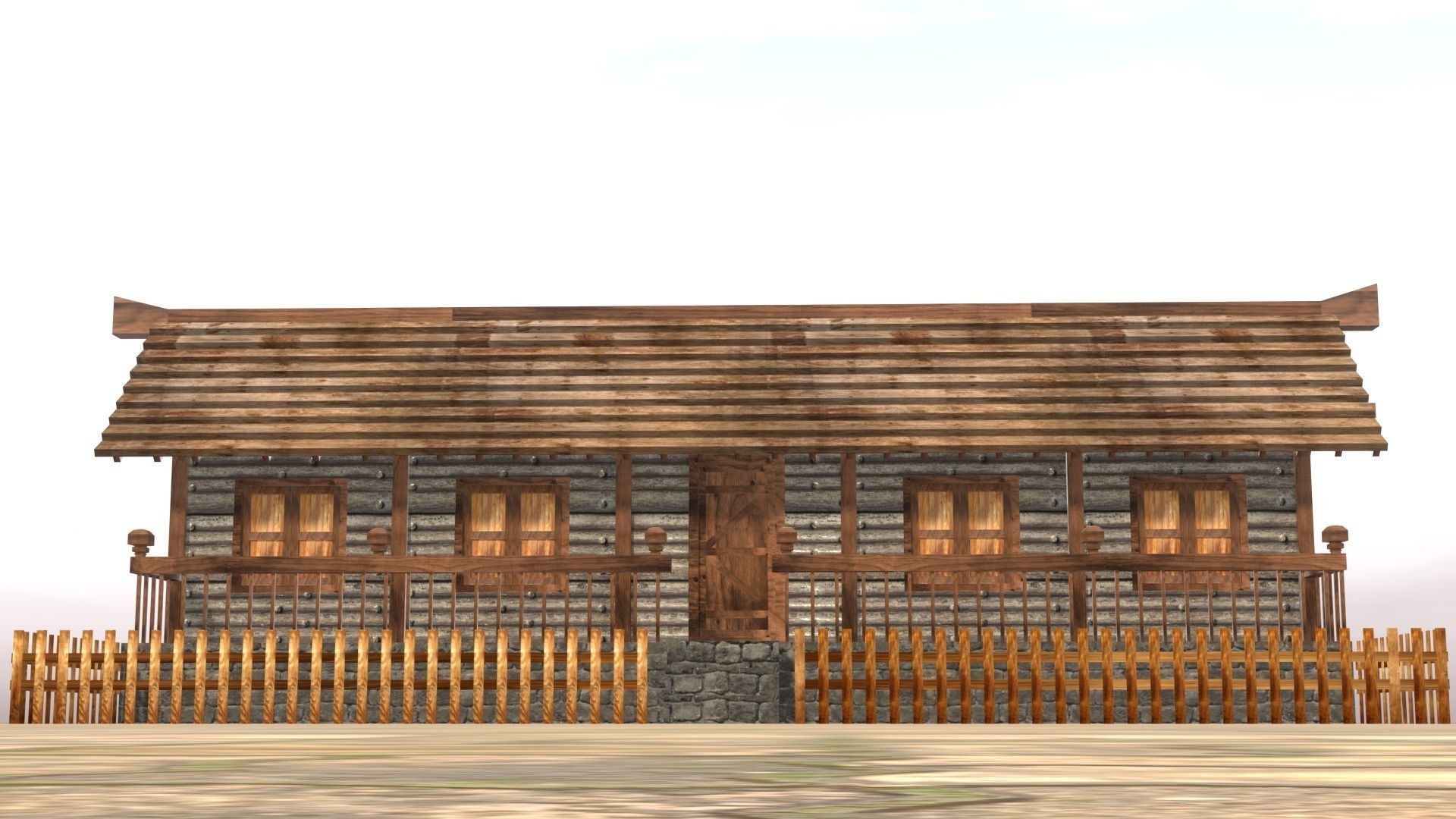 Medieval house thirteen 4 Low-poly 3D model_10