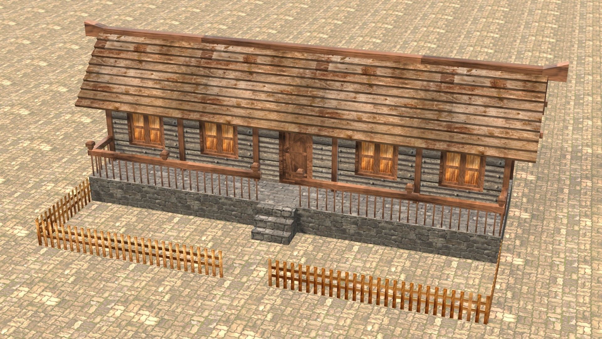 Medieval house thirteen 4 Low-poly 3D model_3