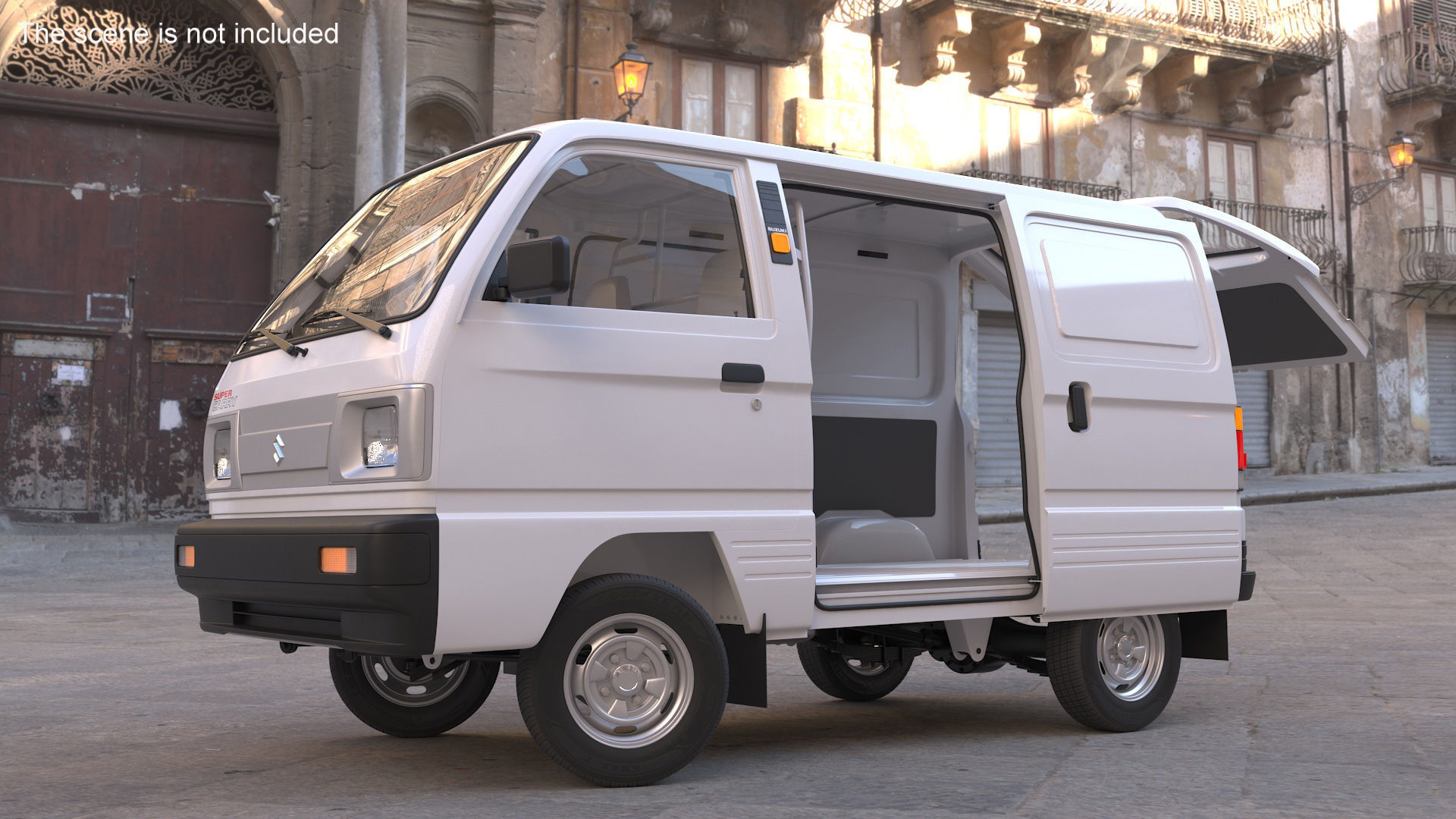 Suzuki Super Carry Van White Rigged for Cinema 4D 3D model