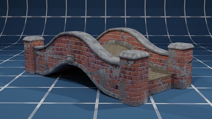 Medieval Small Bridge Low-poly 3D model