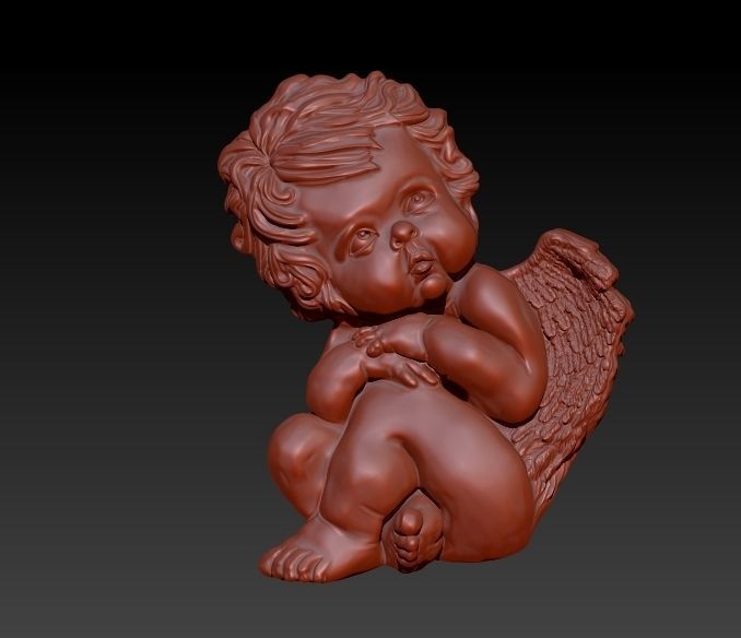 Vintage Cherub Baby Angel Heaven Wings Necklace Jewelry 3D print model_1