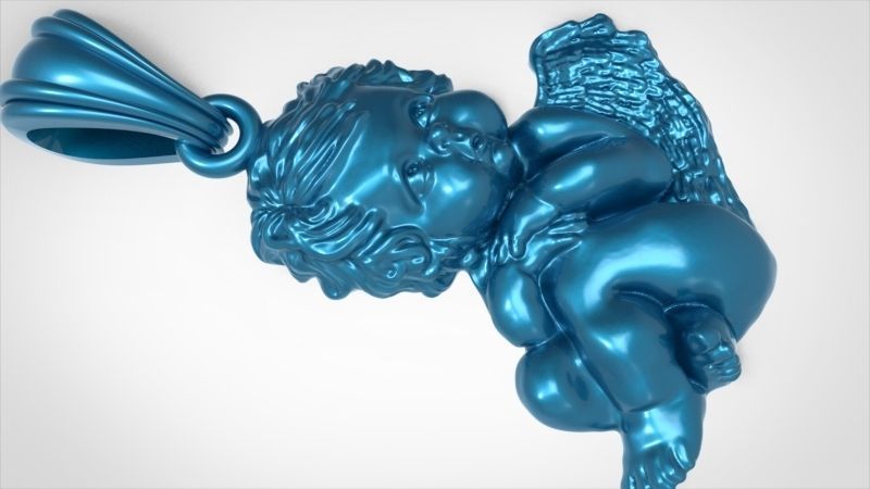 Vintage Cherub Baby Angel Heaven Wings Necklace Jewelry 3D print model_16