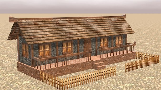Medieval house thirteen 16 Low-poly 3D model