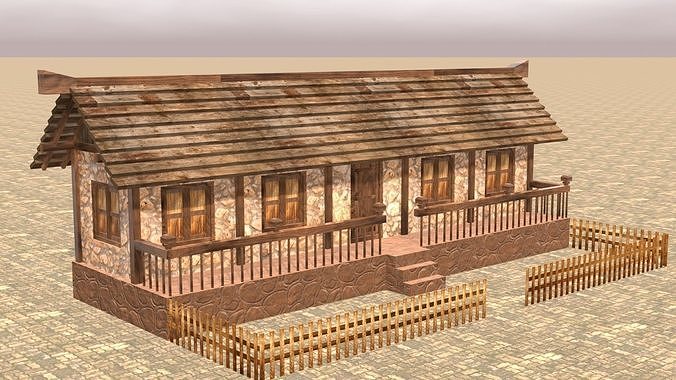 Medieval house thirteen 12 Low-poly 3D model