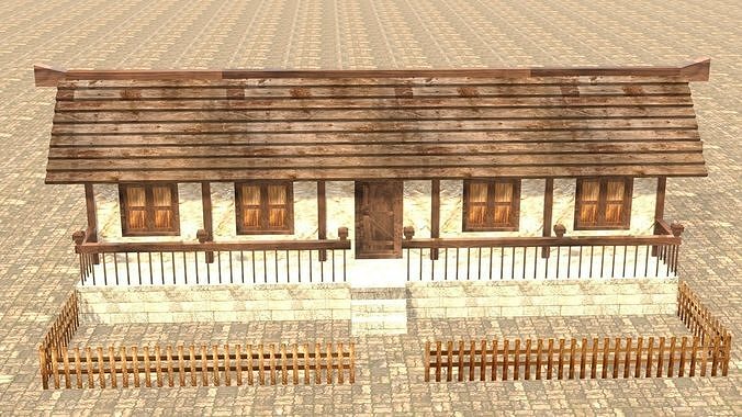 Medieval house thirteen 10 Low-poly 3D model 2