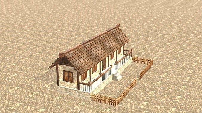 Medieval house thirteen 10 Low-poly 3D model 6