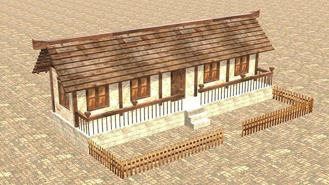 Medieval house thirteen 10 Low-poly 3D model 5