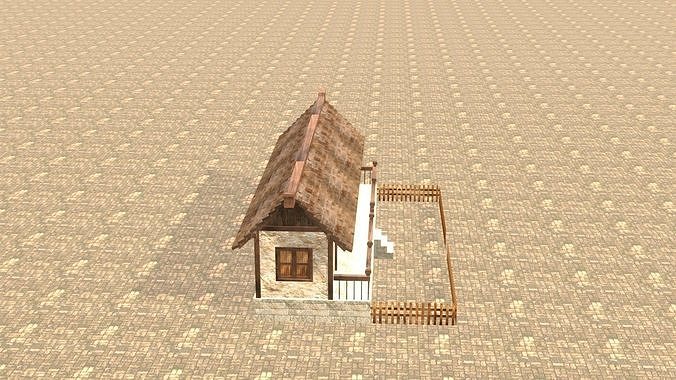 Medieval house thirteen 10 Low-poly 3D model 7