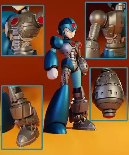 Megaman X - Regular X with mechanical parts exposed 3D print model