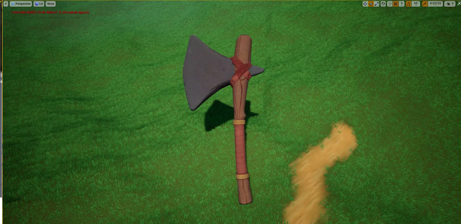 Stylized Stone Axe Low-poly 3D model_0