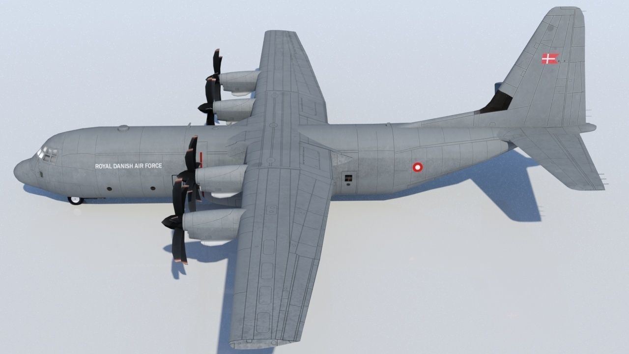 Lockheed C-130J-30 Static RDAF and template Low-poly 3D model_1