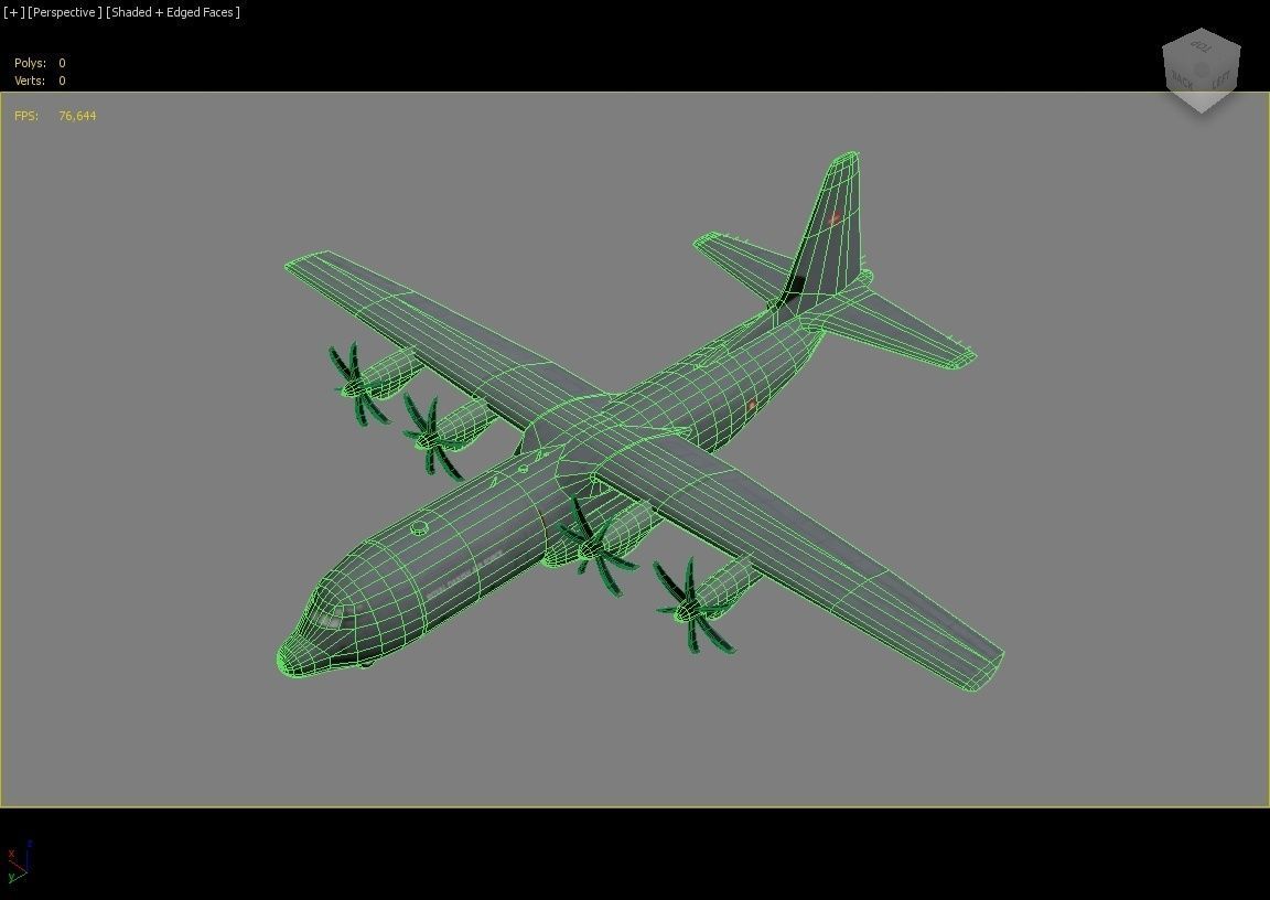 Lockheed C-130J-30 Static RDAF and template Low-poly 3D model_15