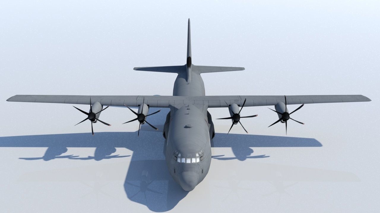 Lockheed C-130J-30 Static RDAF and template Low-poly 3D model_7