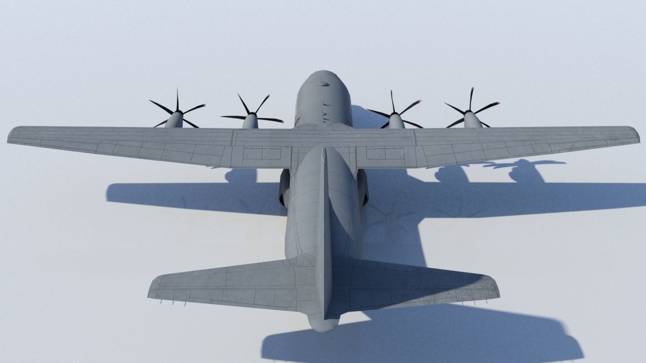 Lockheed C-130J-30 Static RDAF and template Low-poly 3D model_3