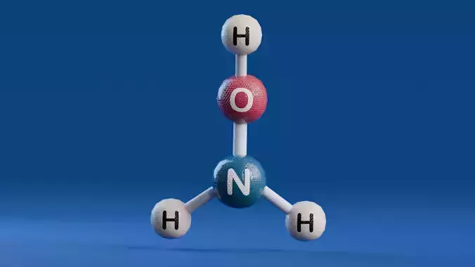 Acid and Base Molecules - Hydroxylamine Low-poly 3D model