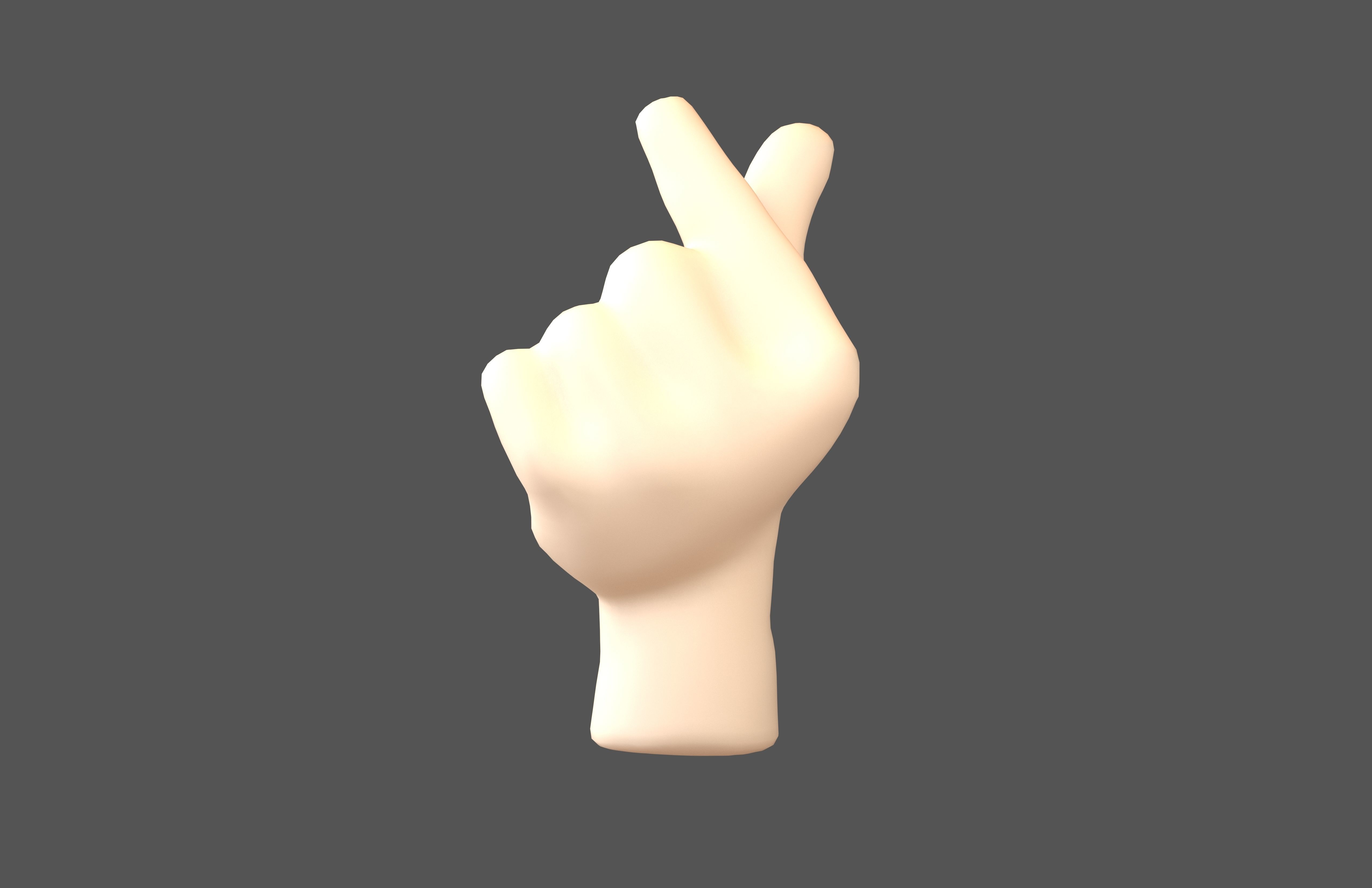 Hands Showing Heart Icon V1 001 Low-poly 3D model_2