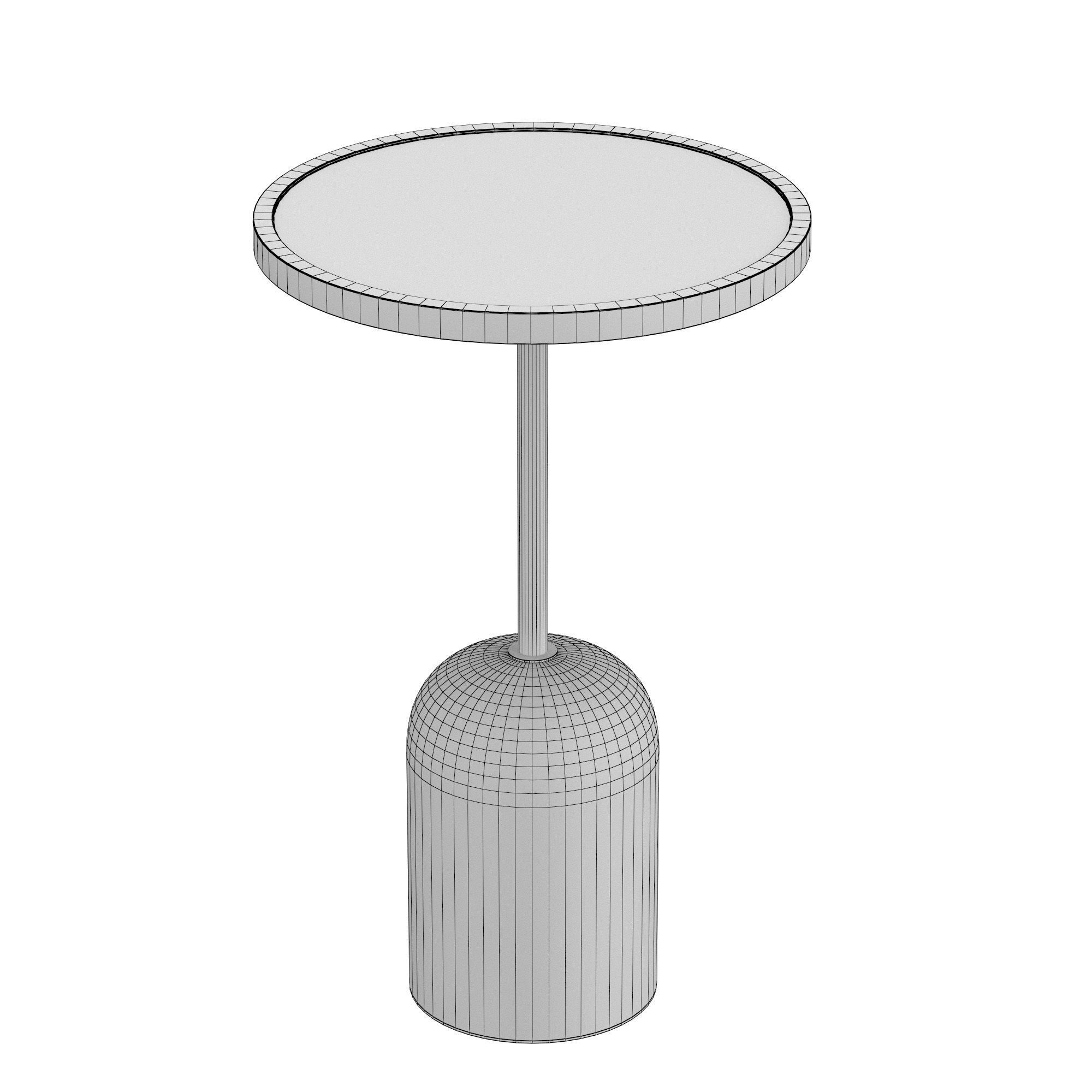 Mango Wood Pedestal Side Table 3D model_4