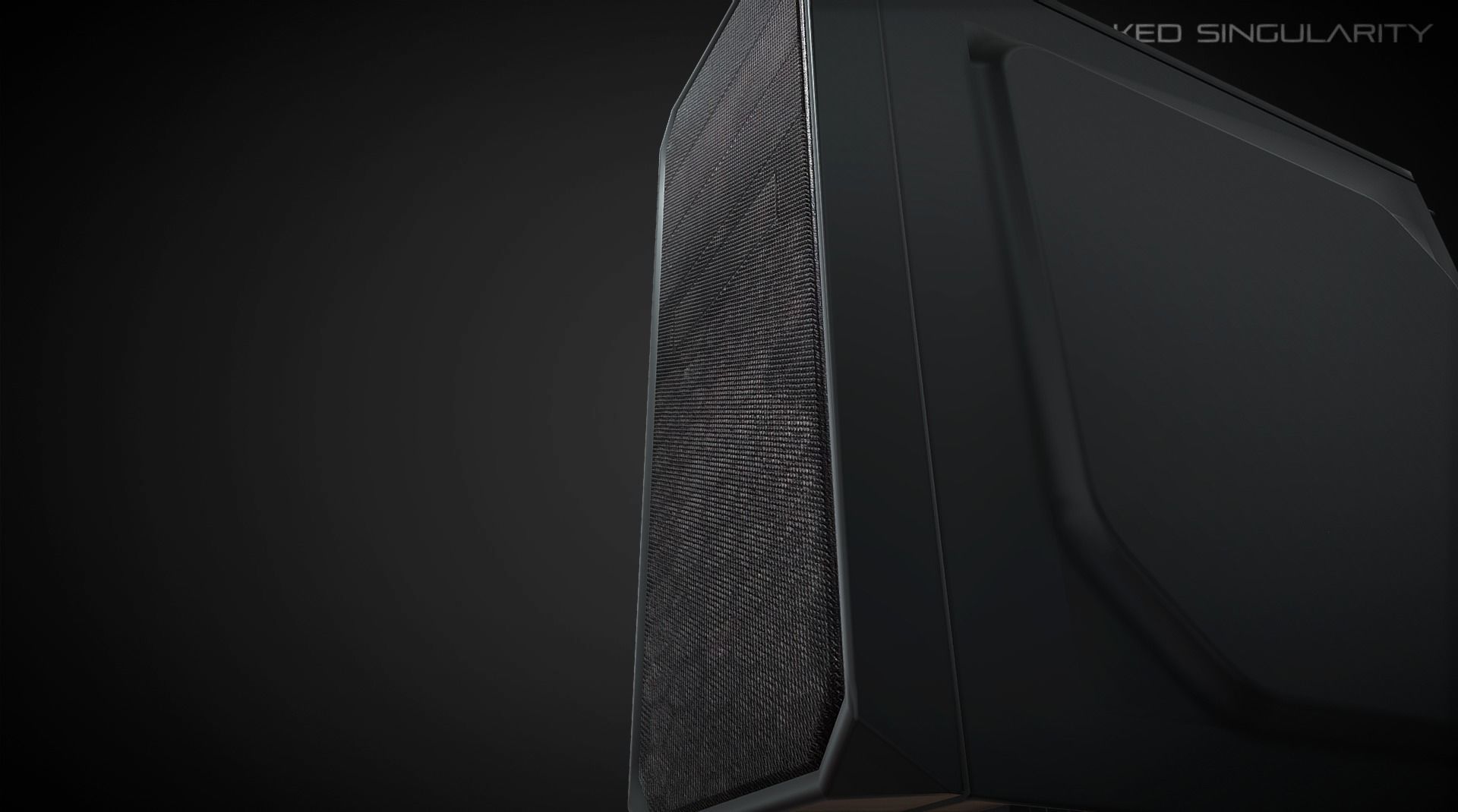 PC Case - Desktop computer with fan and LED Low-poly 3D model_3