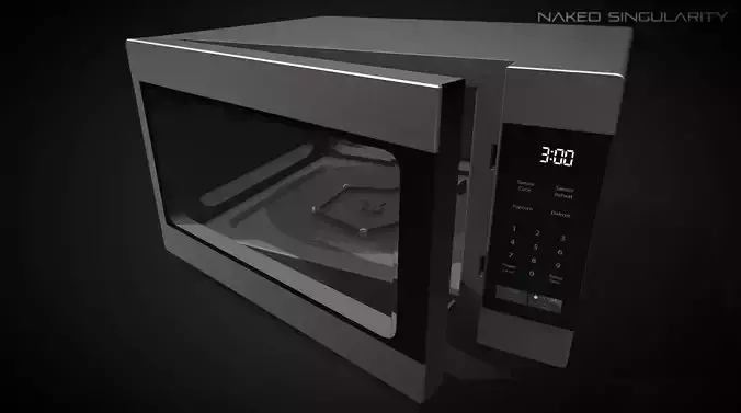 microwave black oven electronic Low-poly 3D model