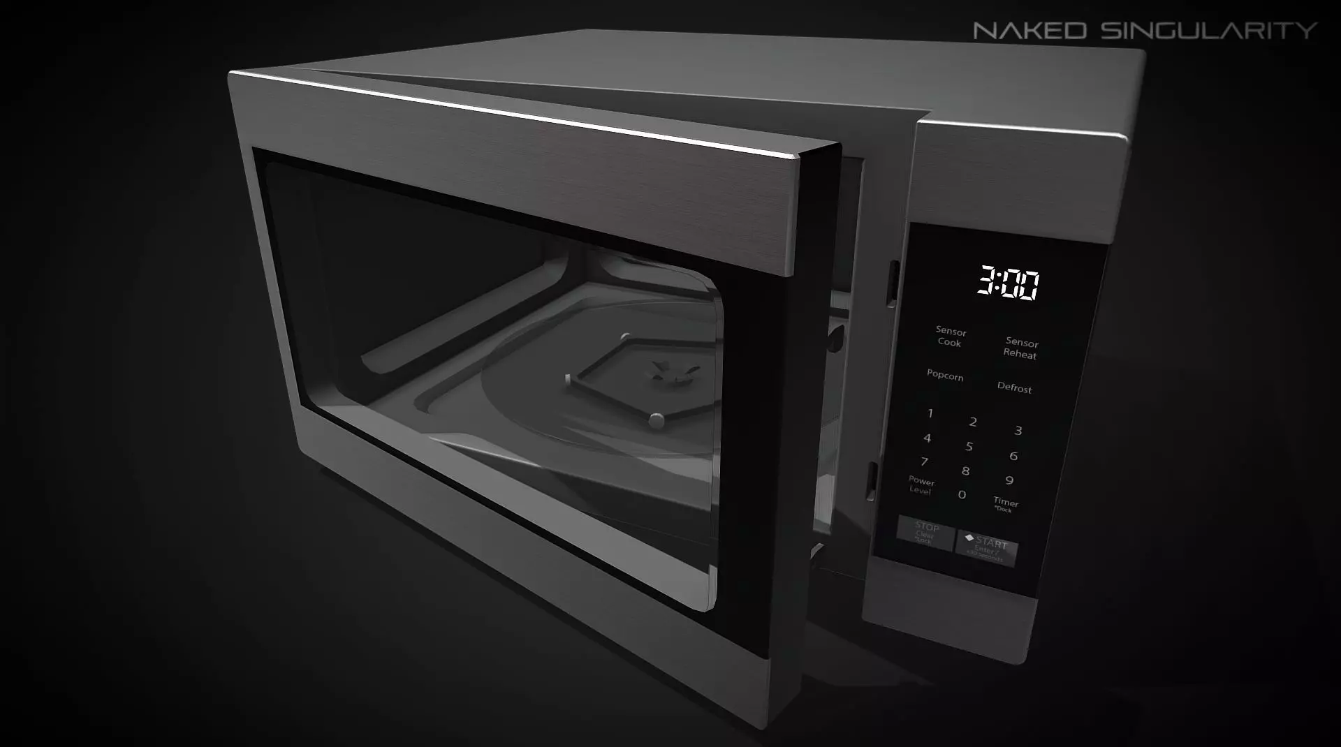 microwave black oven electronic Low-poly 3D model
