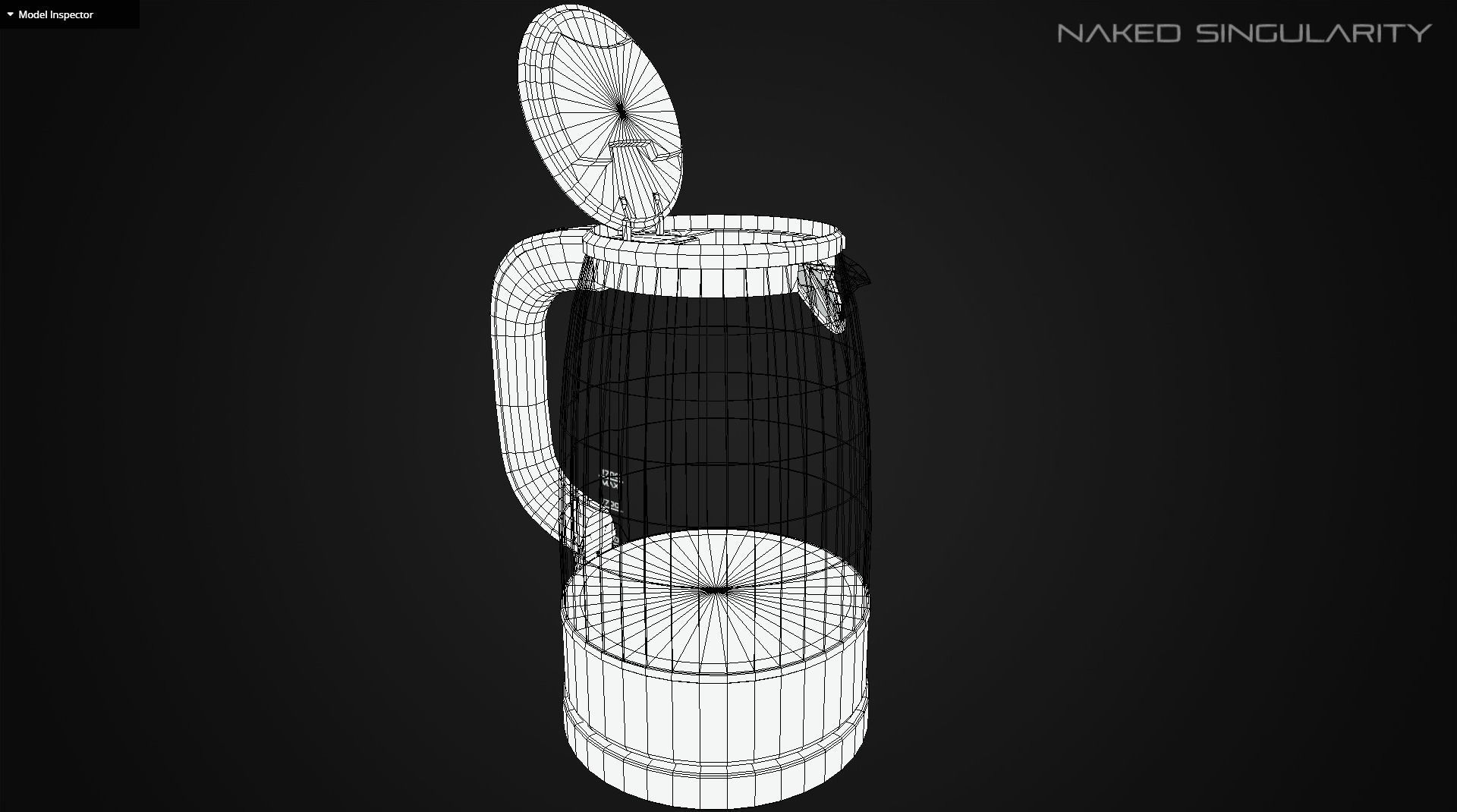 Kettle Black - Electric water boiler low poly Low-poly 3D model_10