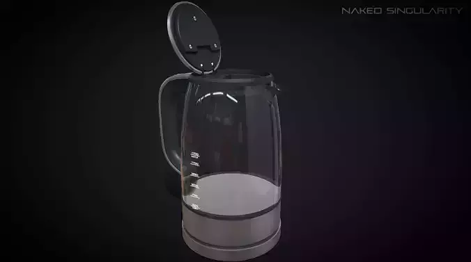 Kettle Black - Electric water boiler low poly Low-poly 3D model