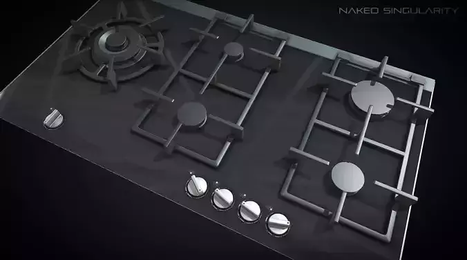 Gas Cooker - Appliance Electronic Low poly