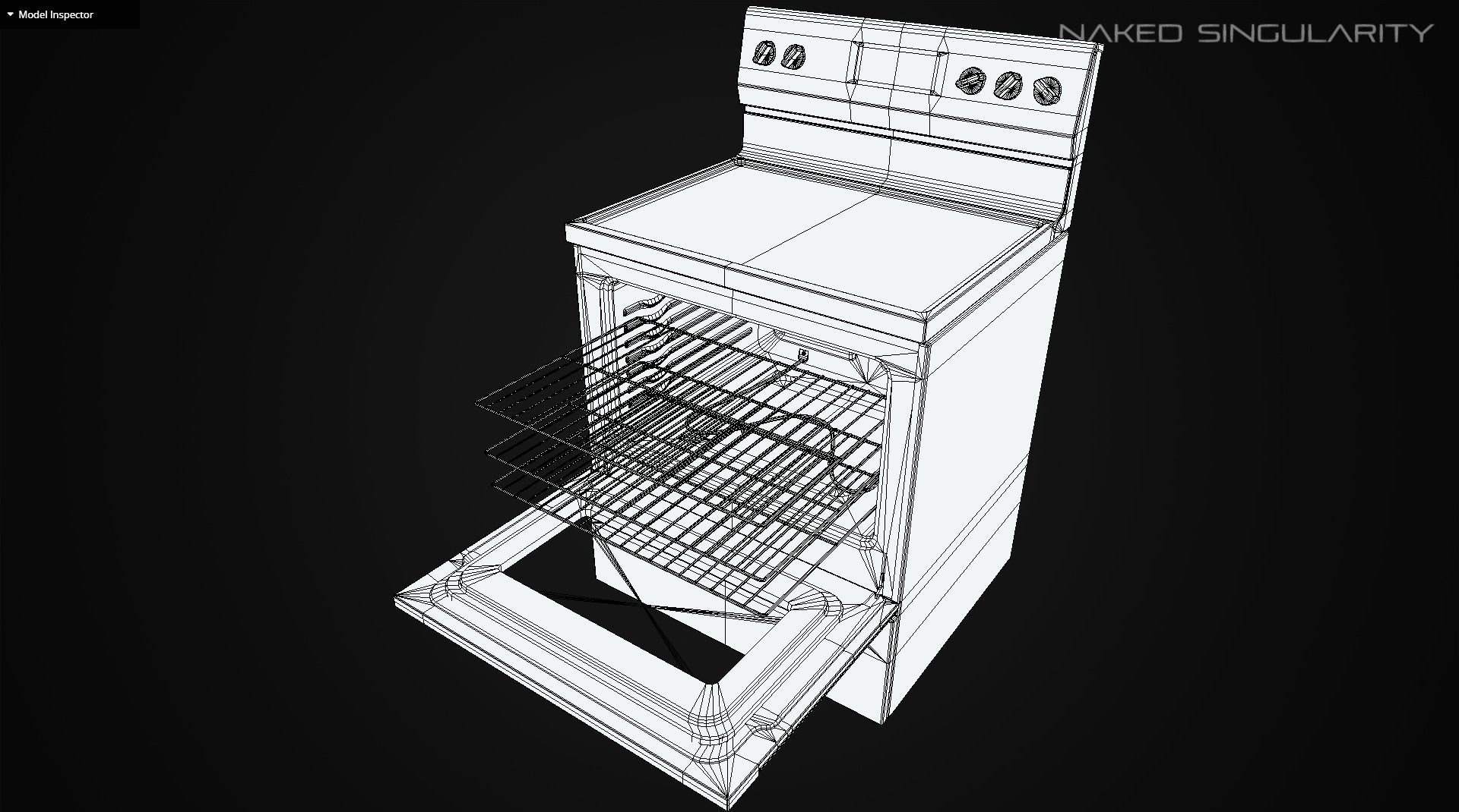 Electric Range Oven - Appliance - Electronic Low-poly 3D model_9