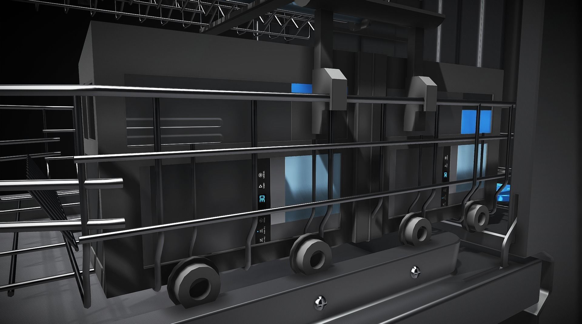 Dish washer - Appliance - Electronic Lowpoly Low-poly 3D model_7