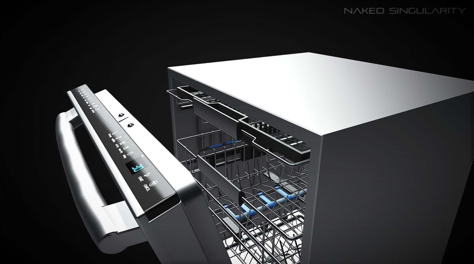 Dish washer - Appliance - Electronic Lowpoly Low-poly 3D model_4
