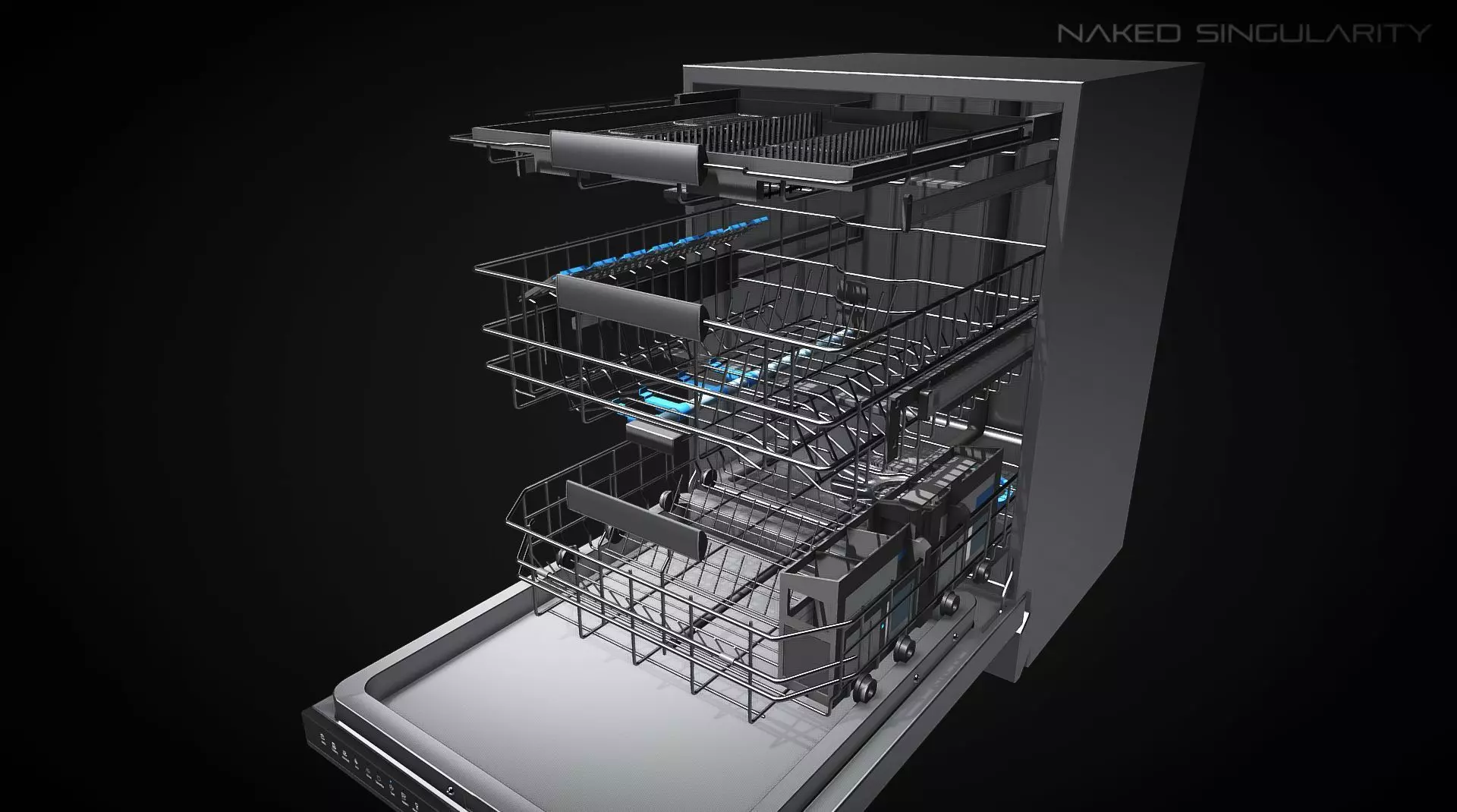 Dish washer - Appliance - Electronic Lowpoly Low-poly 3D model_0